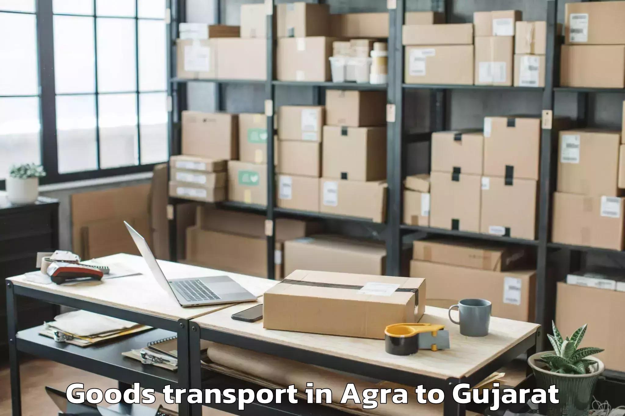 Discover Agra to Dhuvaran Goods Transport